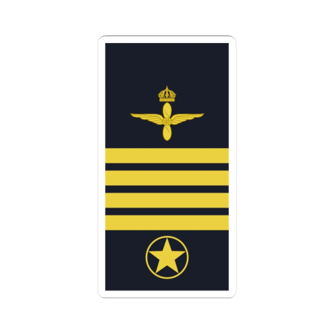 Sweden AirForce OR 9 2019 (Sweden) (Military Rank) STICKER Vinyl Kiss-Cut Decal 3 Inch White - The Sticker Space