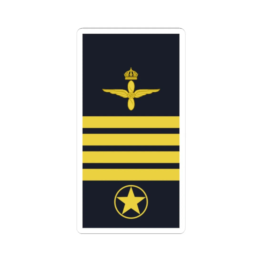 Sweden AirForce OR 9 2019 (Sweden) (Military Rank) STICKER Vinyl Kiss-Cut Decal 4 Inch White - The Sticker Space