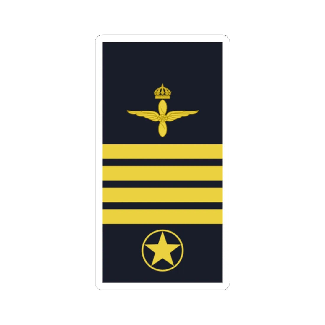 Sweden AirForce OR 9 2019 (Sweden) (Military Rank) STICKER Vinyl Kiss-Cut Decal - The Sticker Space