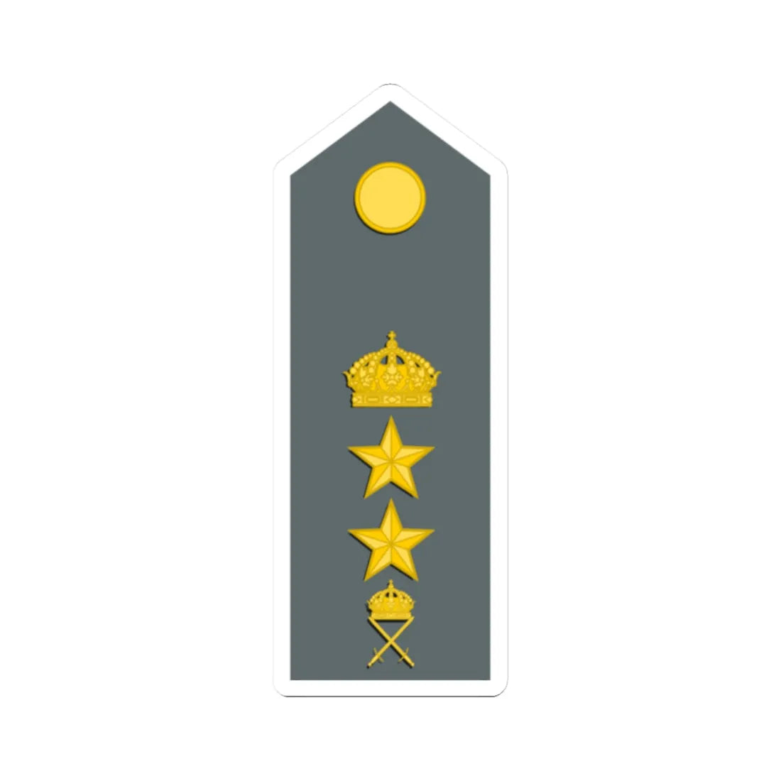 Sweden Army OF 4 M1987 (Sweden) (Military Rank) STICKER Vinyl Kiss-Cut Decal 2 Inch White - The Sticker Space