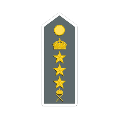 Sweden Army OF 5 M1987 (Sweden) (Military Rank) STICKER Vinyl Kiss-Cut Decal 6 Inch White - The Sticker Space