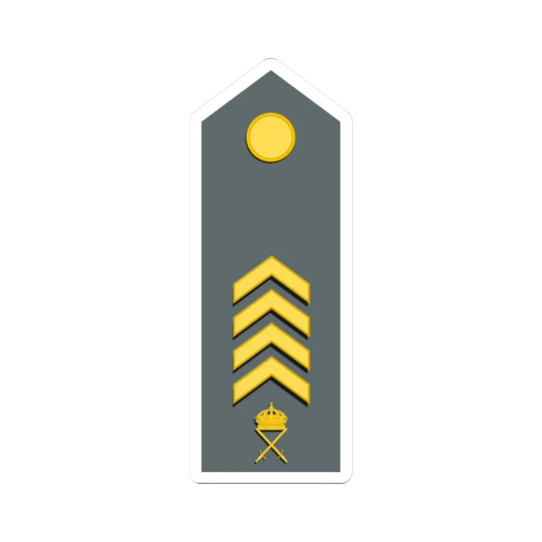 Sweden Army OR 5b M1987 (Sweden) (Military Rank) STICKER Vinyl Kiss-Cut Decal 2 Inch White - The Sticker Space