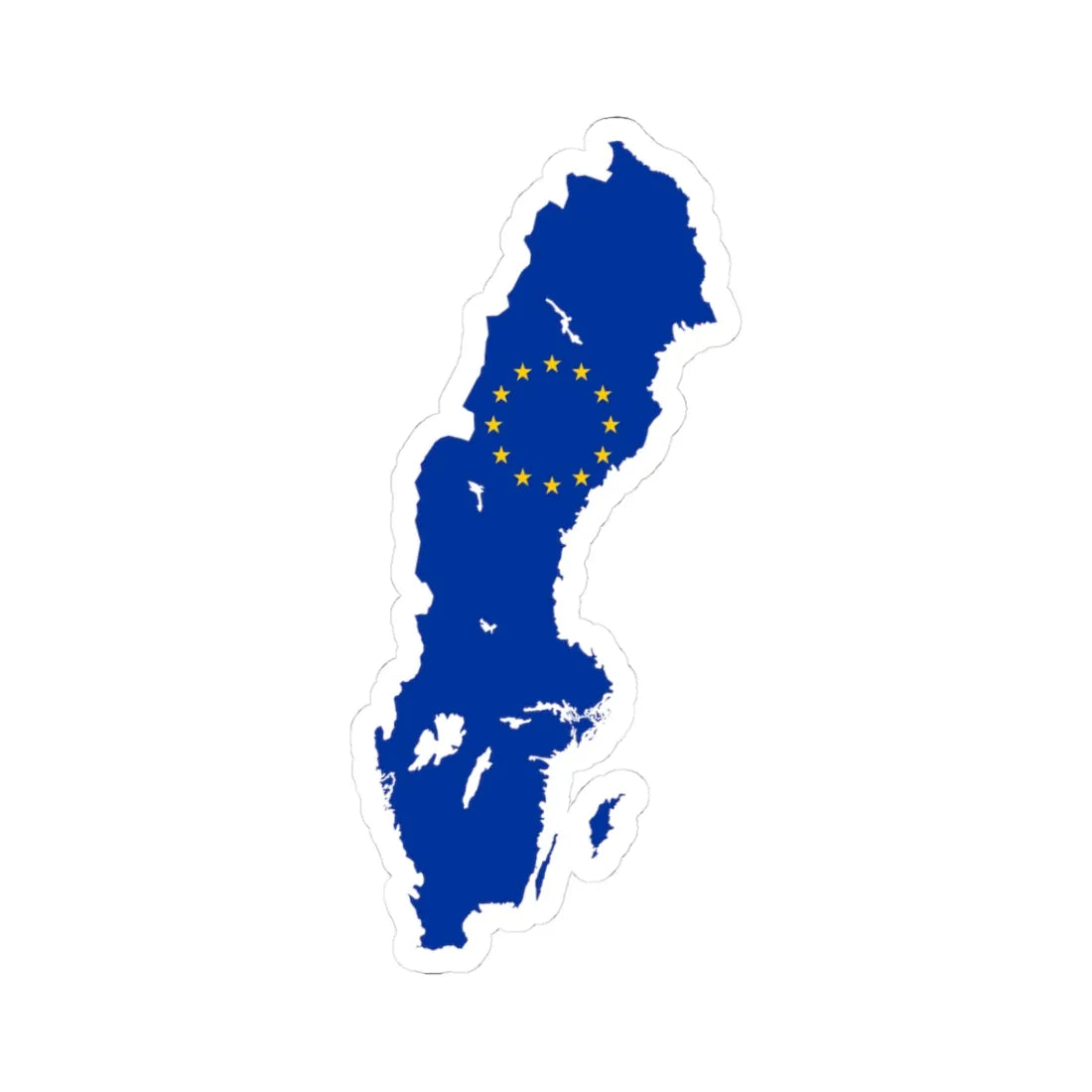 Sweden EU (Sweden) STICKER Vinyl Kiss-Cut Decal 3 Inch White - The Sticker Space