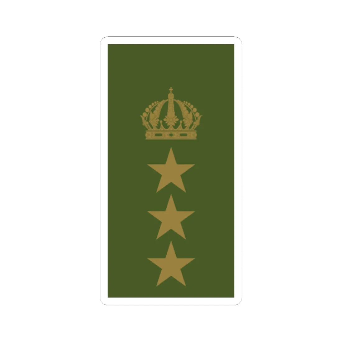Sweden Field OF 5 2019 (Sweden) (Military Rank) STICKER Vinyl Kiss-Cut Decal 4 Inch White - The Sticker Space
