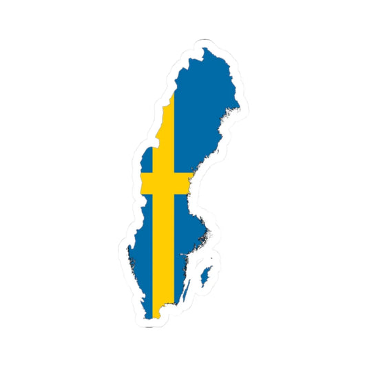 Sweden-Flagmap (Sweden) STICKER Vinyl Kiss-Cut Decal 2 Inch White - The Sticker Space
