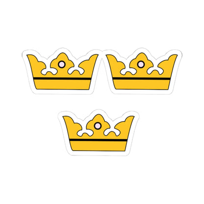 Sweden greater arms three crowns (Sweden) (Coat of Arms) STICKER Vinyl Kiss-Cut Decal 6 Inch White - The Sticker Space