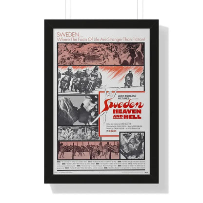 SWEDEN HEAVEN AND HELL 1968 - Framed Movie Poster 16″ x 24″ Black - The Sticker Space