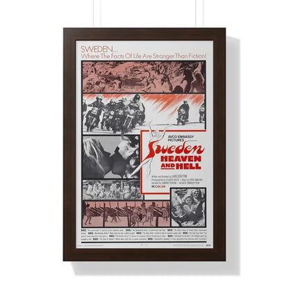 SWEDEN HEAVEN AND HELL 1968 - Framed Movie Poster 16″ x 24″ Walnut - The Sticker Space