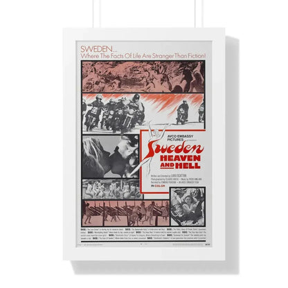 SWEDEN HEAVEN AND HELL 1968 - Framed Movie Poster 16″ x 24″ White - The Sticker Space