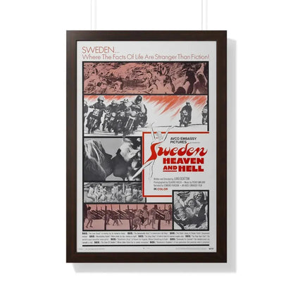 SWEDEN HEAVEN AND HELL 1968 - Framed Movie Poster 20" x 30" Walnut - The Sticker Space