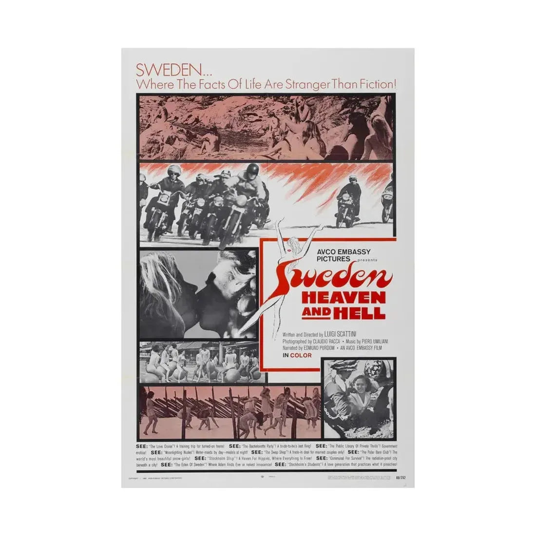 SWEDEN HEAVEN AND HELL 1968 - Paper Movie Poster - The Sticker Space
