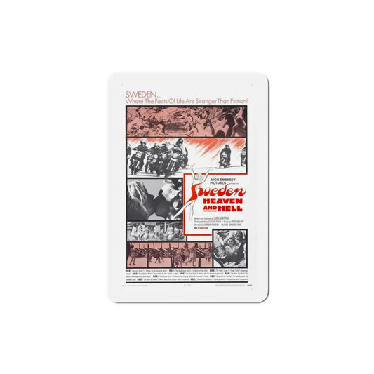 Sweden Heaven and Hell 1969 Movie Poster Refrigerator Magnet 3 Inch - The Sticker Space