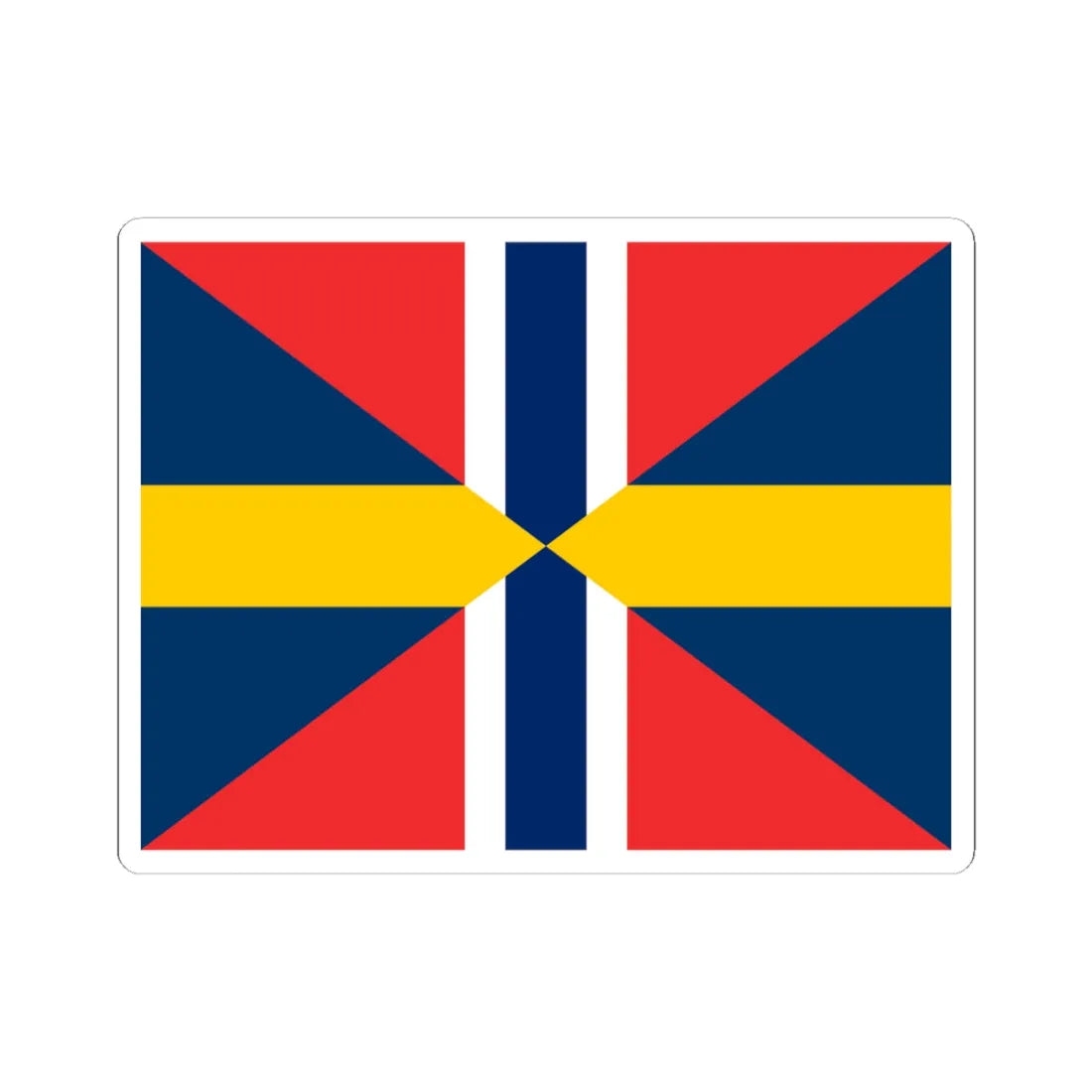 Sweden-Norway Union Flag (Estonia) STICKER Vinyl Kiss-Cut Decal 3 Inch White - The Sticker Space