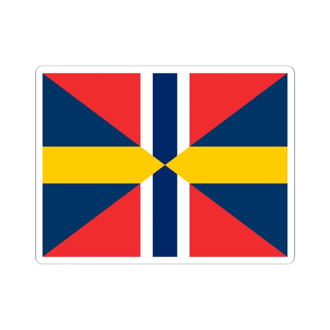 Sweden-Norway Union Flag (Estonia) STICKER Vinyl Kiss-Cut Decal 4 Inch White - The Sticker Space
