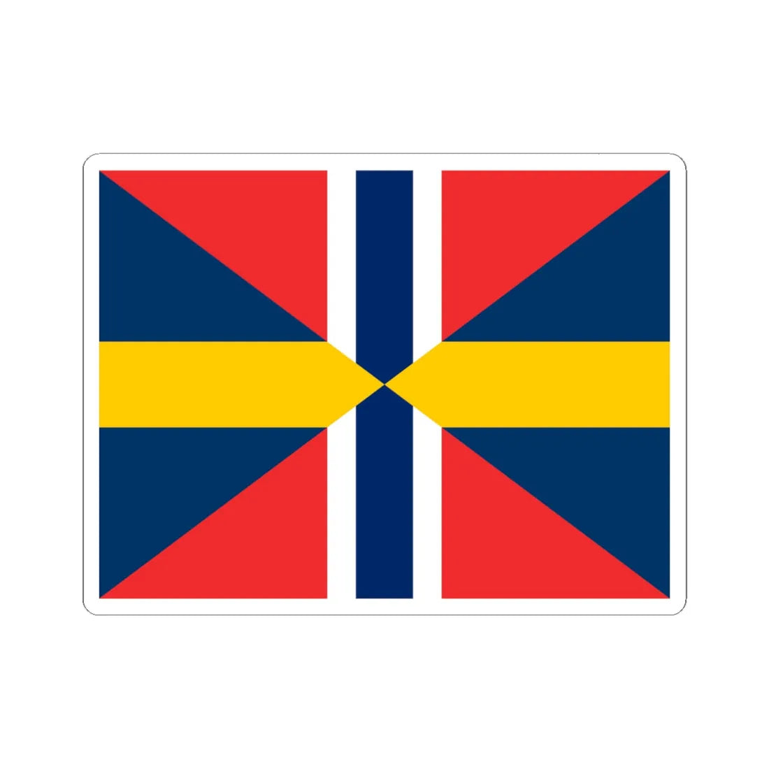 Sweden-Norway Union Flag (Estonia) STICKER Vinyl Kiss-Cut Decal 6 Inch White - The Sticker Space