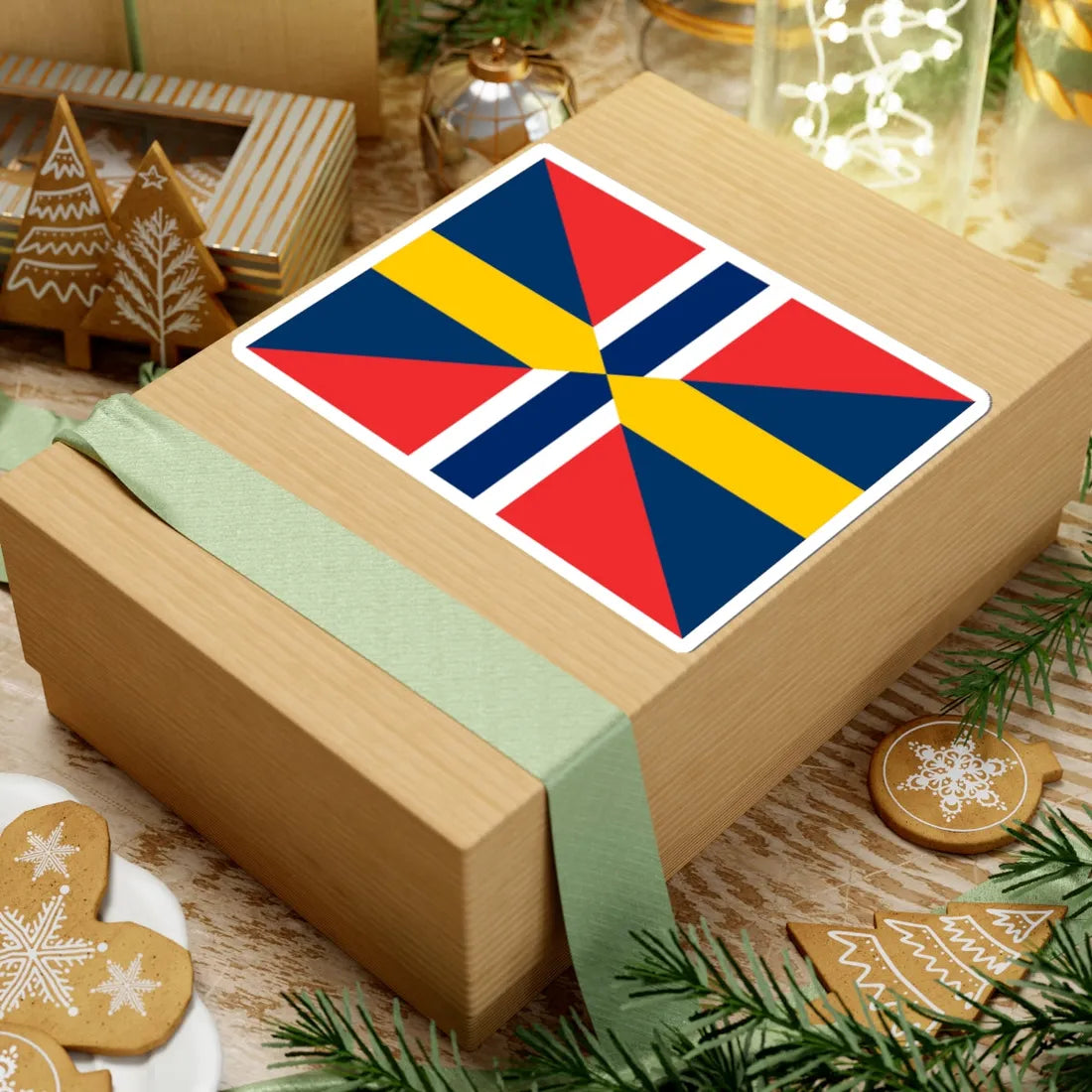 Sweden-Norway Union Flag (Estonia) STICKER Vinyl Kiss-Cut Decal - The Sticker Space