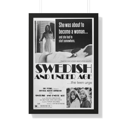 SWEDISH AND UNDER AGE 1969 - Framed Movie Poster-20" x 30"-The Sticker Space