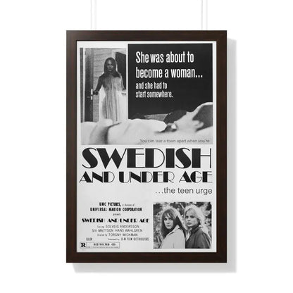 SWEDISH AND UNDER AGE 1969 - Framed Movie Poster 20" x 30" Walnut - The Sticker Space