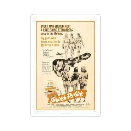 SWEDISH FLY GIRLS 1971 Movie Poster - STICKER Vinyl Kiss-Cut Decal 6 Inch White - The Sticker Space
