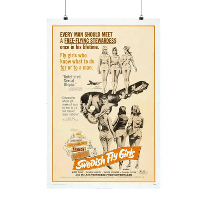 SWEDISH FLY GIRLS 1971 - Paper Movie Poster 20″ x 30″ Matte - The Sticker Space