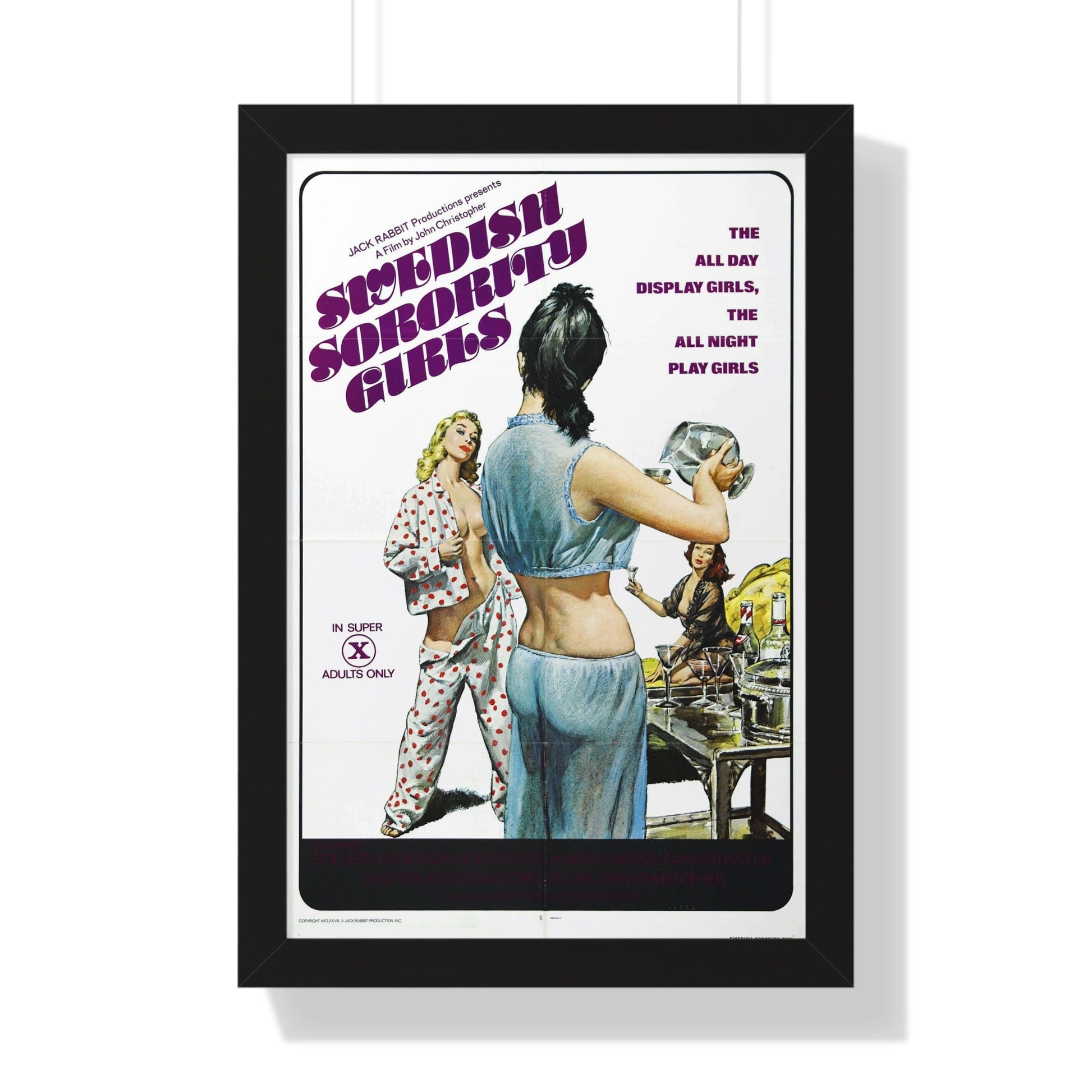 SWEDISH SORORITY GIRLS 1978 - Framed Movie Poster-16″ x 24″-The Sticker Space