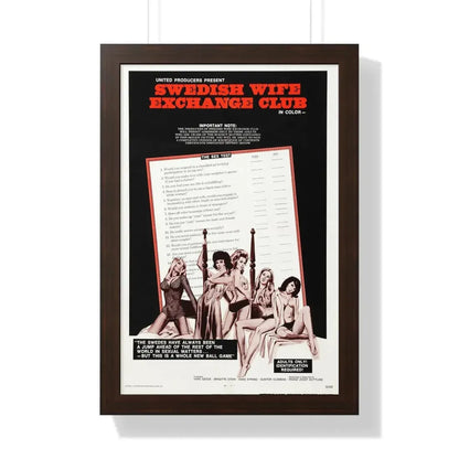 SWEDISH WIFE EXCHANGE CLUB 1969 - Framed Movie Poster 16″ x 24″ Walnut - The Sticker Space