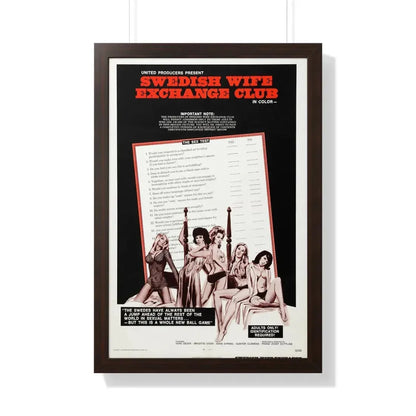 SWEDISH WIFE EXCHANGE CLUB 1969 - Framed Movie Poster 20" x 30" Walnut - The Sticker Space