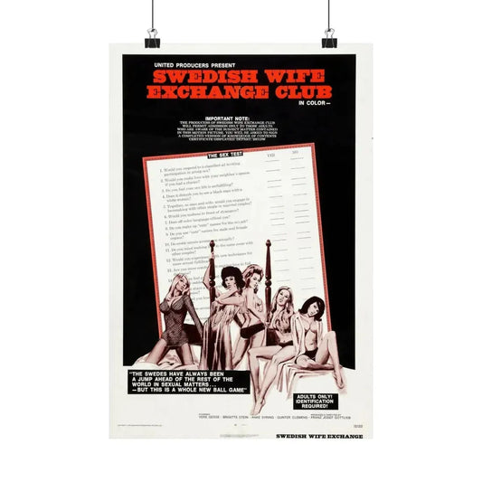 SWEDISH WIFE EXCHANGE CLUB 1969 - Paper Movie Poster 12″ x 18″ Matte - The Sticker Space