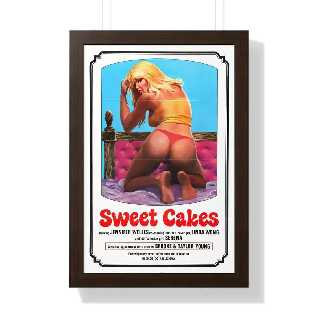 SWEET CAKES 1976 - Framed Movie Poster 16″ x 24″ Walnut - The Sticker Space