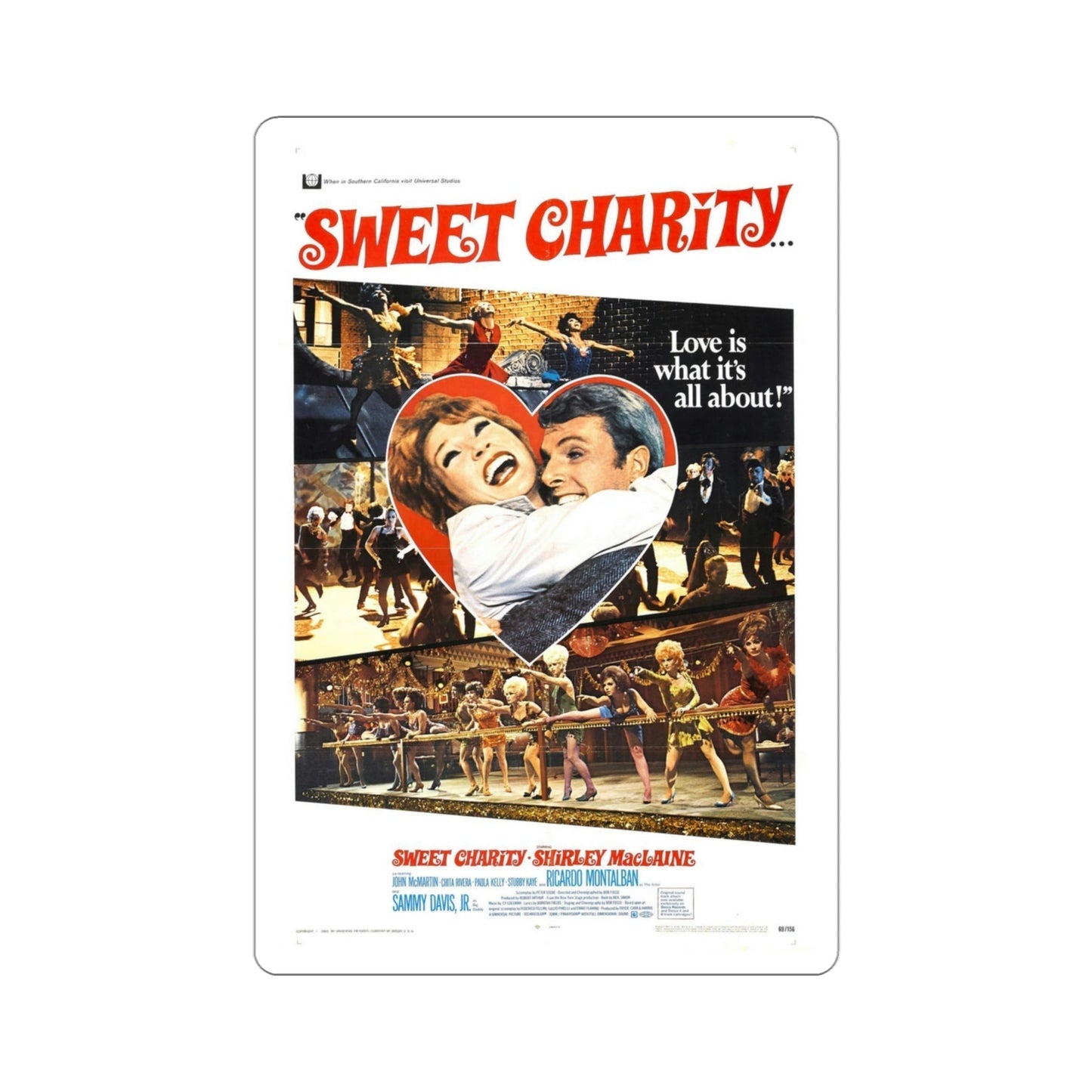 Sweet Charity 1969 Movie Poster STICKER Vinyl Die-Cut Decal-4 Inch-The Sticker Space