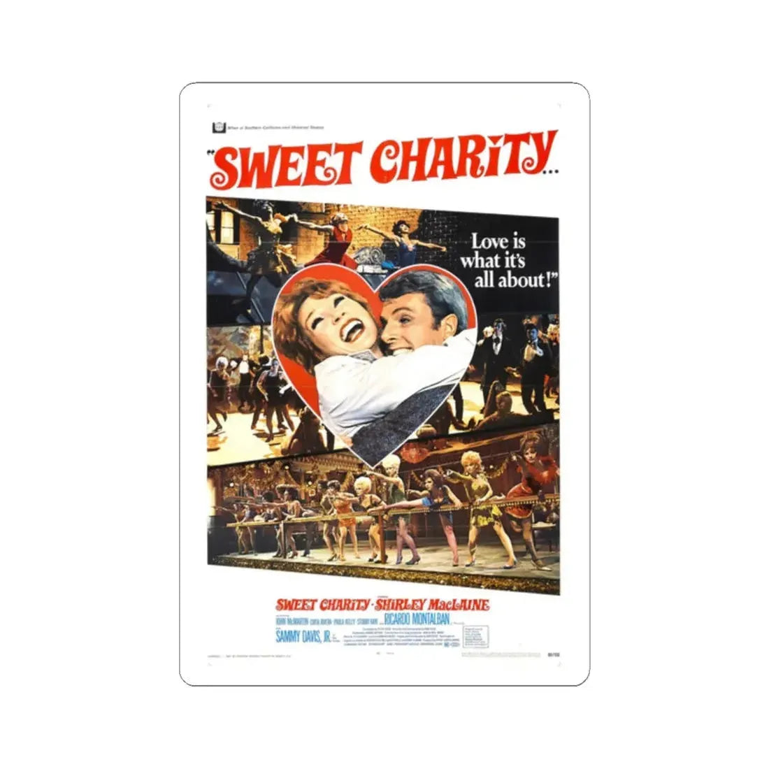 Sweet Charity 1969 Movie Poster - STICKER Vinyl Kiss-Cut Decal 2 Inch White - The Sticker Space