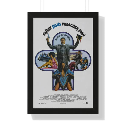 SWEET JESUS PREACHER MAN 1973 - Framed Movie Poster 16″ x 24″ Black - The Sticker Space