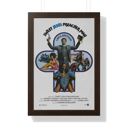 SWEET JESUS PREACHER MAN 1973 - Framed Movie Poster 16″ x 24″ Walnut - The Sticker Space