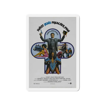 SWEET JESUS PREACHER MAN 1973 Movie Poster - Refrigerator Magnet 2 Inch Die-Cut - The Sticker Space