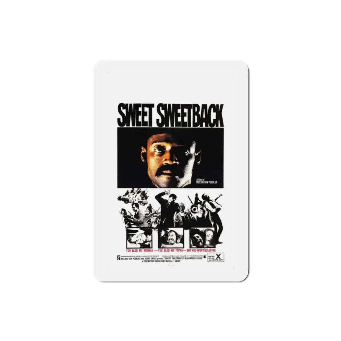 Sweet Sweetback's Baadasssss Song 1971 Movie Poster Refrigerator Magnet 2 Inch - The Sticker Space