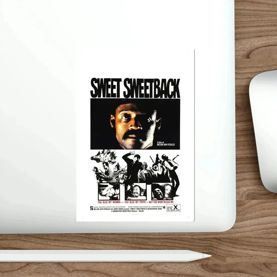 Sweet Sweetback's Baadasssss Song 1971 Movie Poster STICKER Vinyl Die-Cut Decal - The Sticker Space