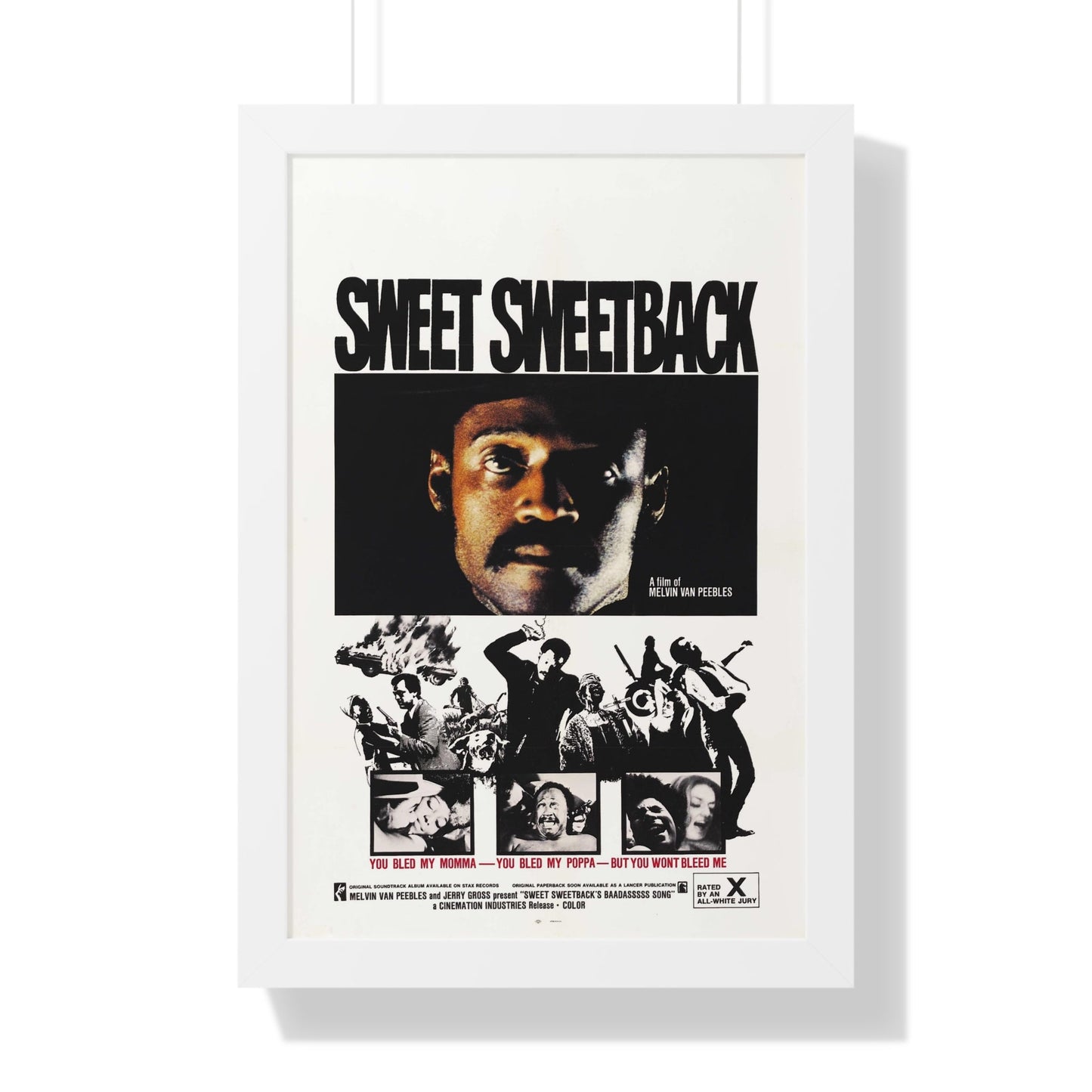 SWEET SWEETBACK'S BAD ASS SONG 1971 - Framed Movie Poster-16″ x 24″-The Sticker Space