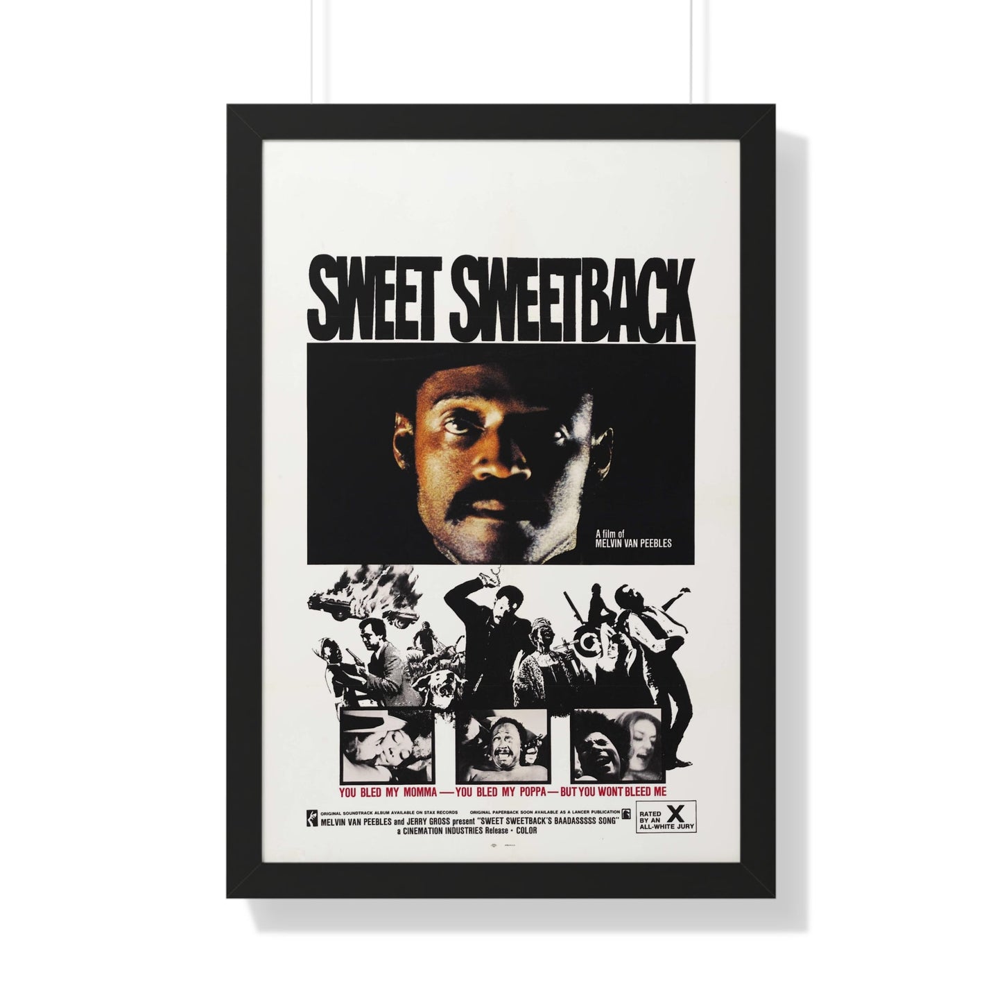 SWEET SWEETBACK'S BAD ASS SONG 1971 - Framed Movie Poster-20" x 30"-The Sticker Space