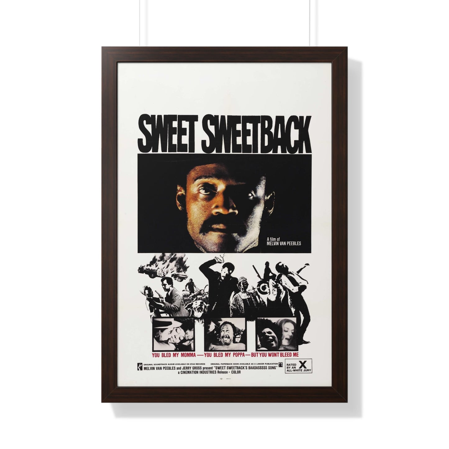 SWEET SWEETBACK'S BAD ASS SONG 1971 - Framed Movie Poster-20" x 30"-The Sticker Space