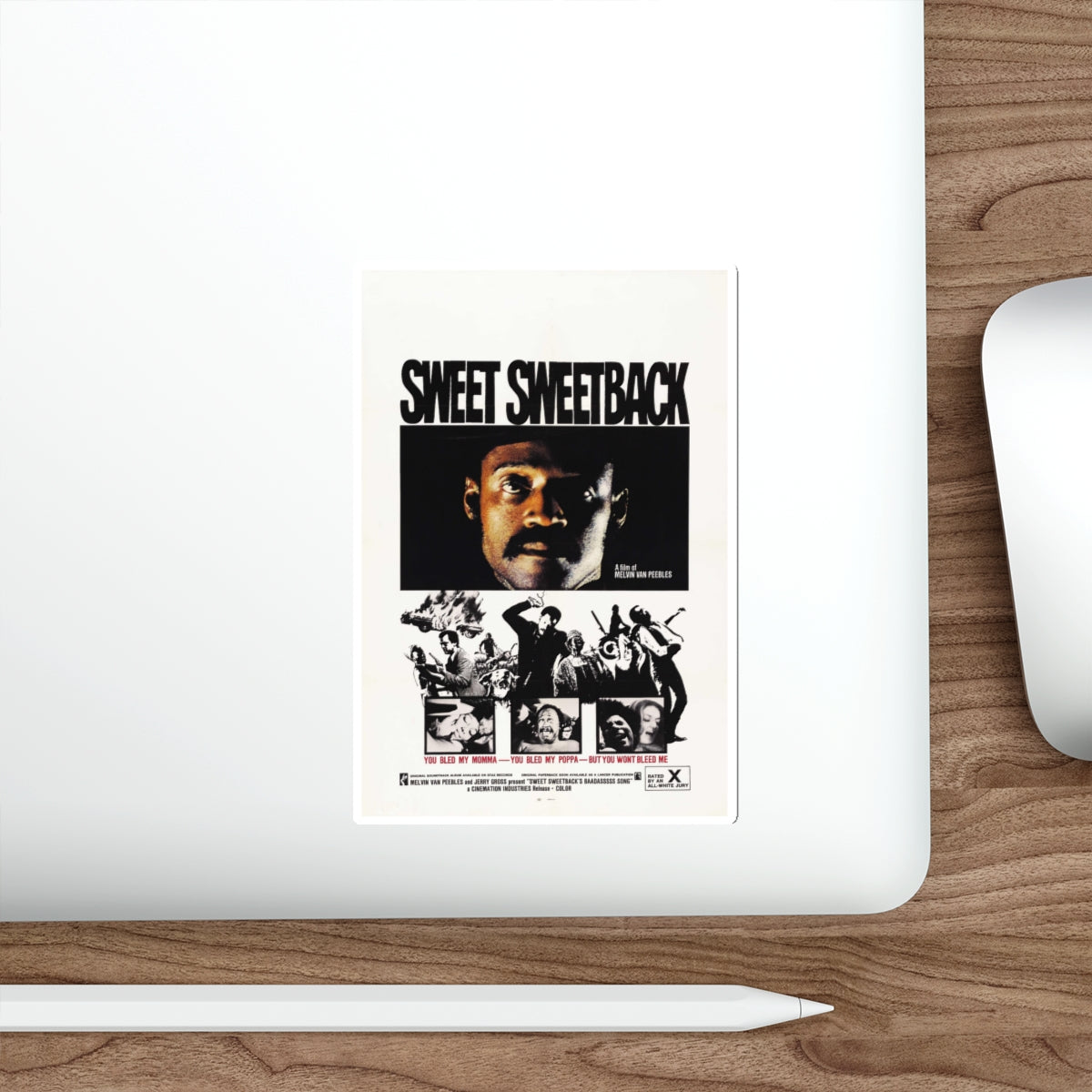 SWEET SWEETBACK'S BAD ASS SONG 1971 Movie Poster STICKER Vinyl Die-Cut Decal-The Sticker Space