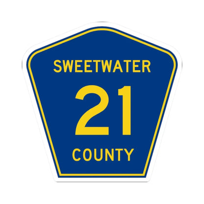 Sweetwater County Route 21 WY (Wyoming) (Road Sign) STICKER Vinyl Kiss-Cut Decal 2 Inch White - The Sticker Space