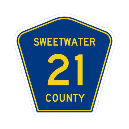 Sweetwater County Route 21 WY (Wyoming) (Road Sign) STICKER Vinyl Kiss-Cut Decal 4 Inch White - The Sticker Space