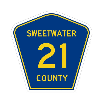 Sweetwater County Route 21 WY (Wyoming) (Road Sign) STICKER Vinyl Kiss-Cut Decal 6 Inch White - The Sticker Space