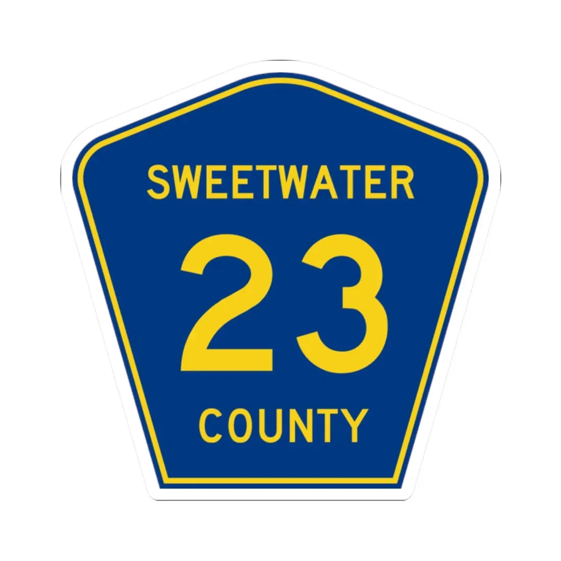 Sweetwater County Route 23 WY (Wyoming) (Road Sign) STICKER Vinyl Kiss-Cut Decal 2 Inch White - The Sticker Space