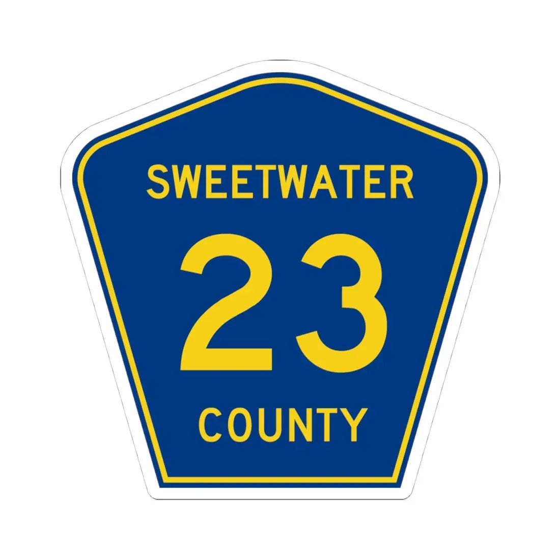 Sweetwater County Route 23 WY (Wyoming) (Road Sign) STICKER Vinyl Kiss-Cut Decal 4 Inch White - The Sticker Space