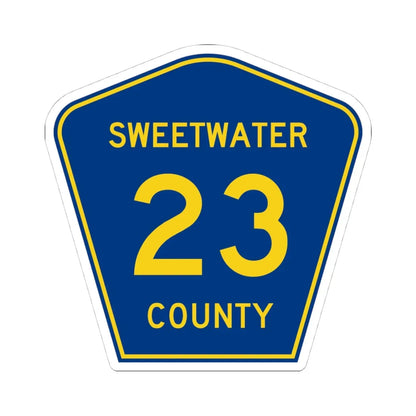 Sweetwater County Route 23 WY (Wyoming) (Road Sign) STICKER Vinyl Kiss-Cut Decal 4 Inch White - The Sticker Space