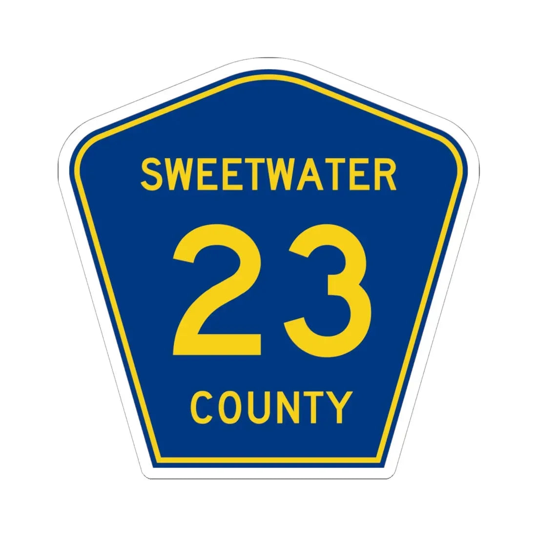 Sweetwater County Route 23 WY (Wyoming) (Road Sign) STICKER Vinyl Kiss-Cut Decal 6 Inch White - The Sticker Space