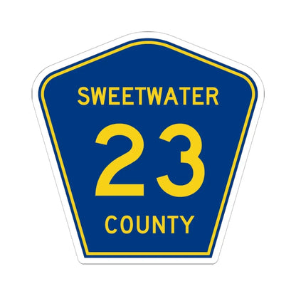Sweetwater County Route 23 WY (Wyoming) (Road Sign) STICKER Vinyl Kiss-Cut Decal 6 Inch White - The Sticker Space