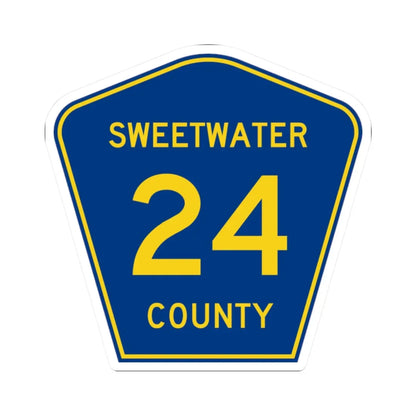Sweetwater County Route 24 WY (Wyoming) (Road Sign) STICKER Vinyl Kiss-Cut Decal 2 Inch White - The Sticker Space