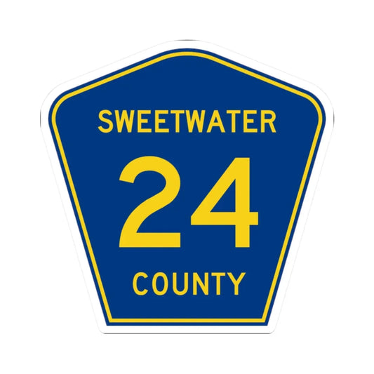 Sweetwater County Route 24 WY (Wyoming) (Road Sign) STICKER Vinyl Kiss-Cut Decal 2 Inch White - The Sticker Space